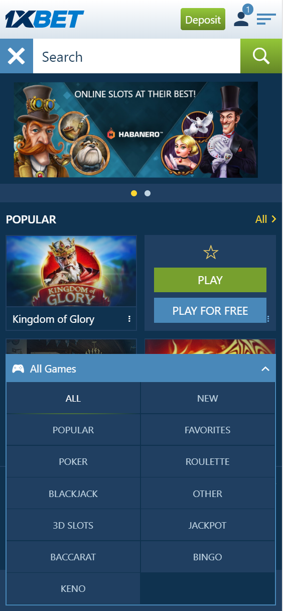 1xbet casino app