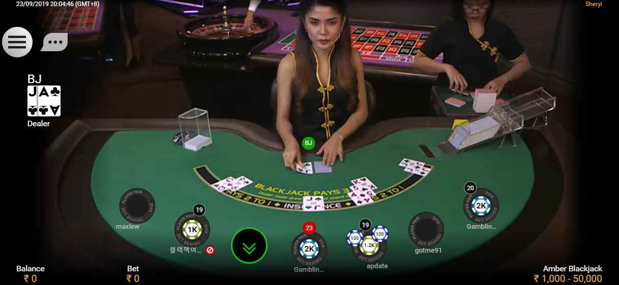 Live-blackjack table at Dafabet