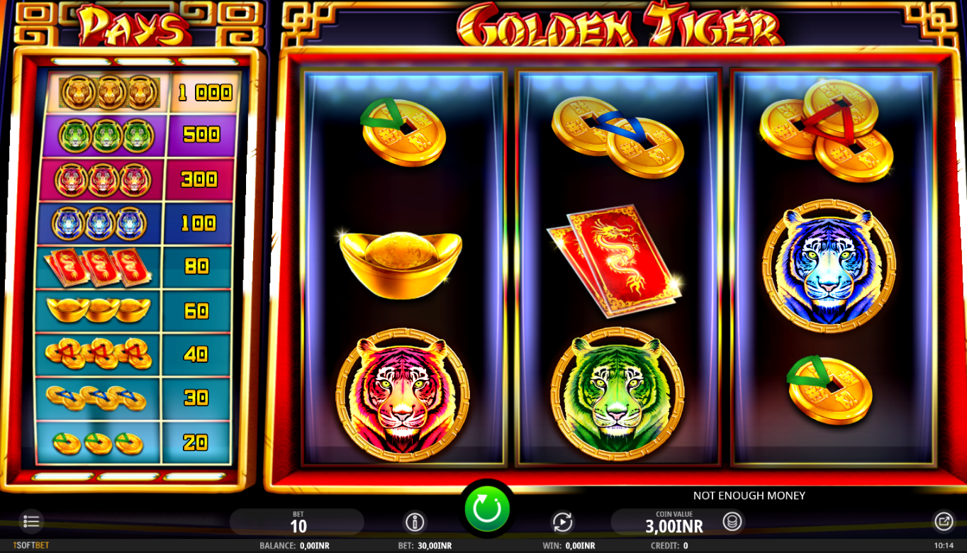 the online casino slot Golden Tiger played on mobile 