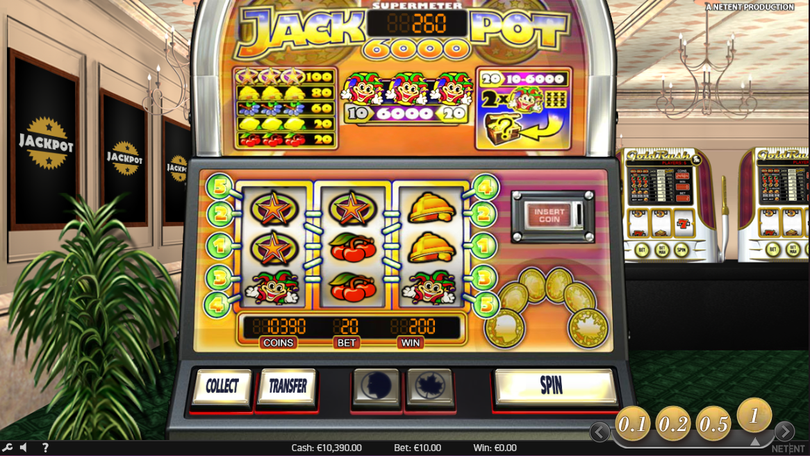 The supermeter feature on the online casino slot Jackpot 6000