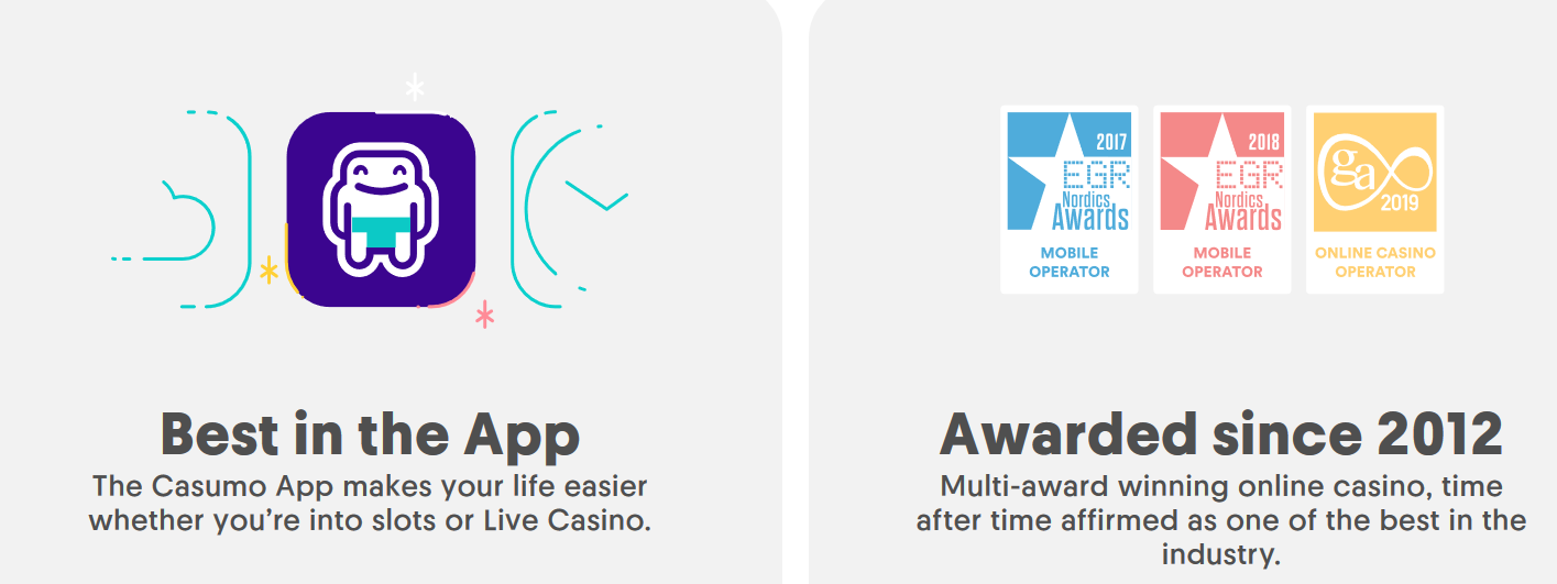 Casumo got their own dedicated mobile application and have won multiple awards since 2012