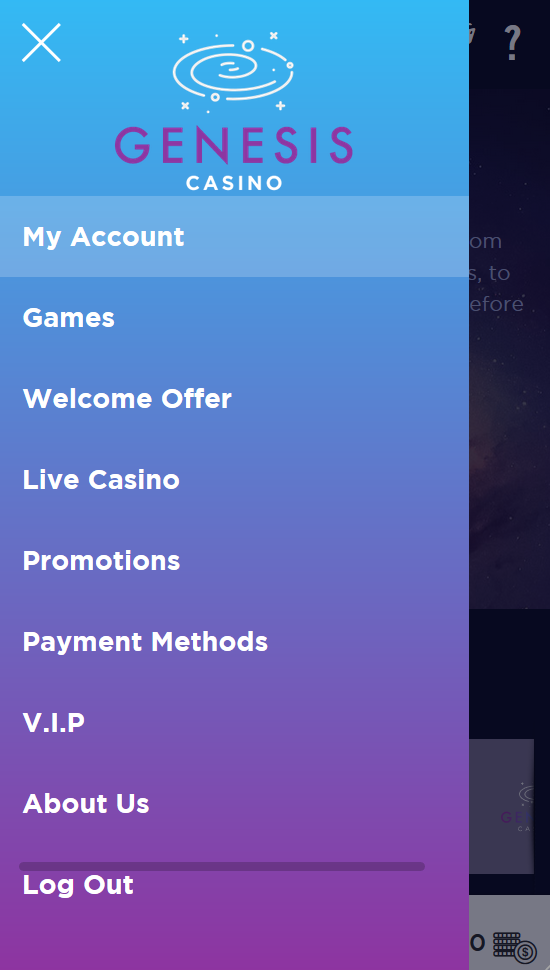 The sidebar menu that is always available in the top left corner